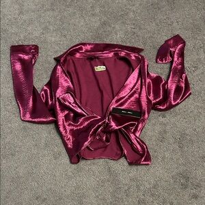 Moa Moa Satin Blouse in Rich Pink
